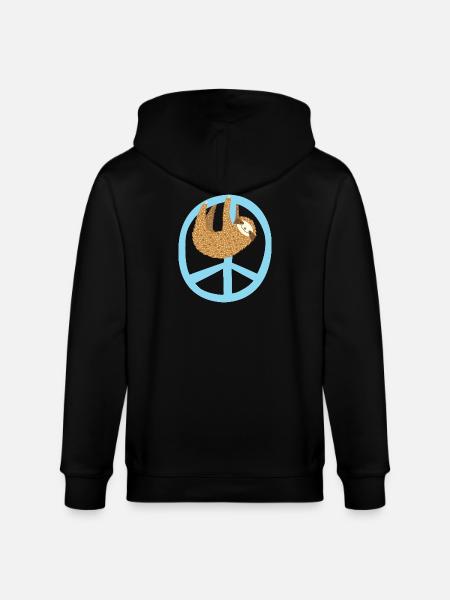 Faultier Peacezeichen - Stanley/Stella Unisex Bio-Kapuzenjacke CULTIVATOR  - Schwarz