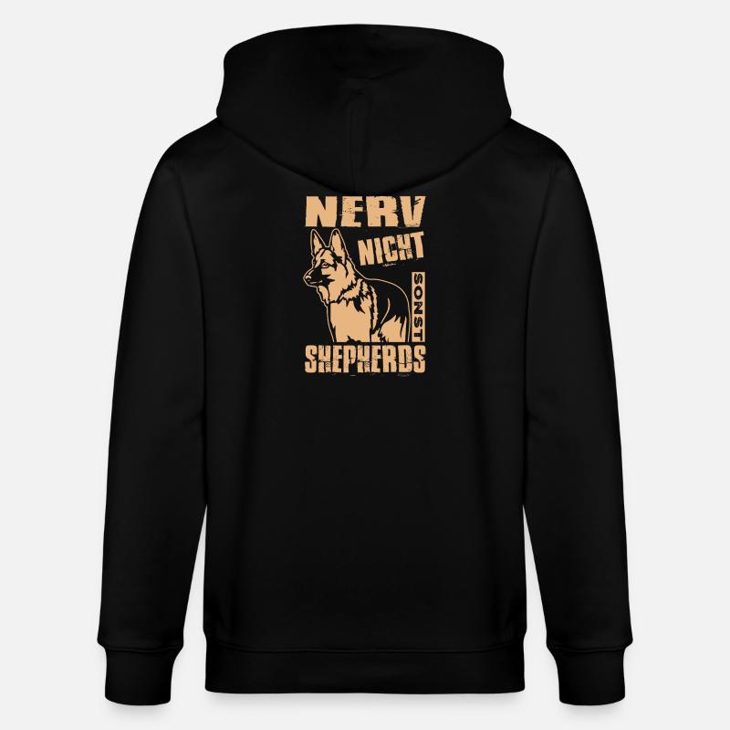 Schäferhund Geschenke Hund Herrchen Gassi - Stanley/Stella Unisex Bio-Kapuzenjacke CULTIVATOR  - Schwarz