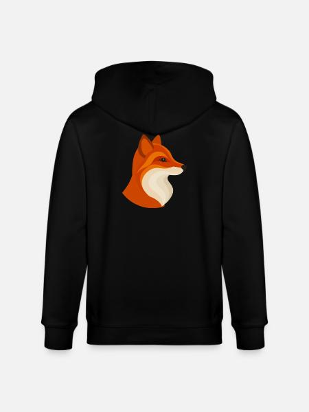 Modern Fox – Geometric & Stylish - Stanley/Stella CULTIVATOR  Unisex Organic Hooded Jacket - black