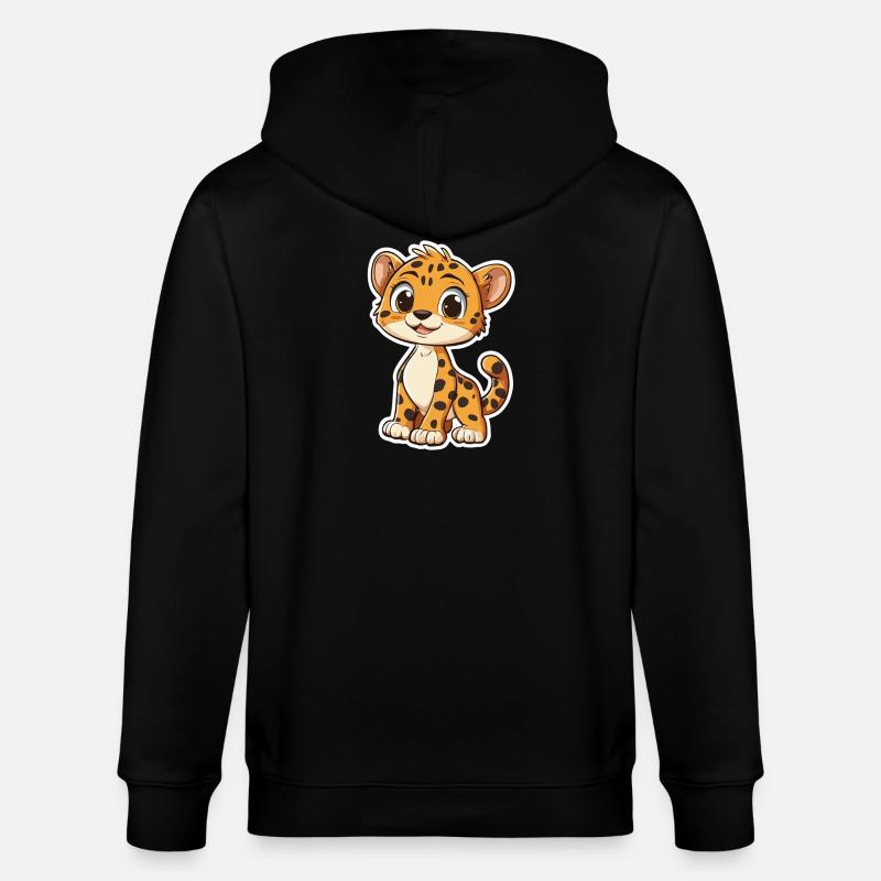 Guépard mignon - Veste à capuche bio CULTIVATOR Stanley/Stella Unisexe - noir