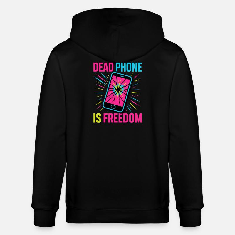 Dead Phone is Freedom - Stanley/Stella Unisex Bio-Kapuzenjacke CULTIVATOR  - Schwarz