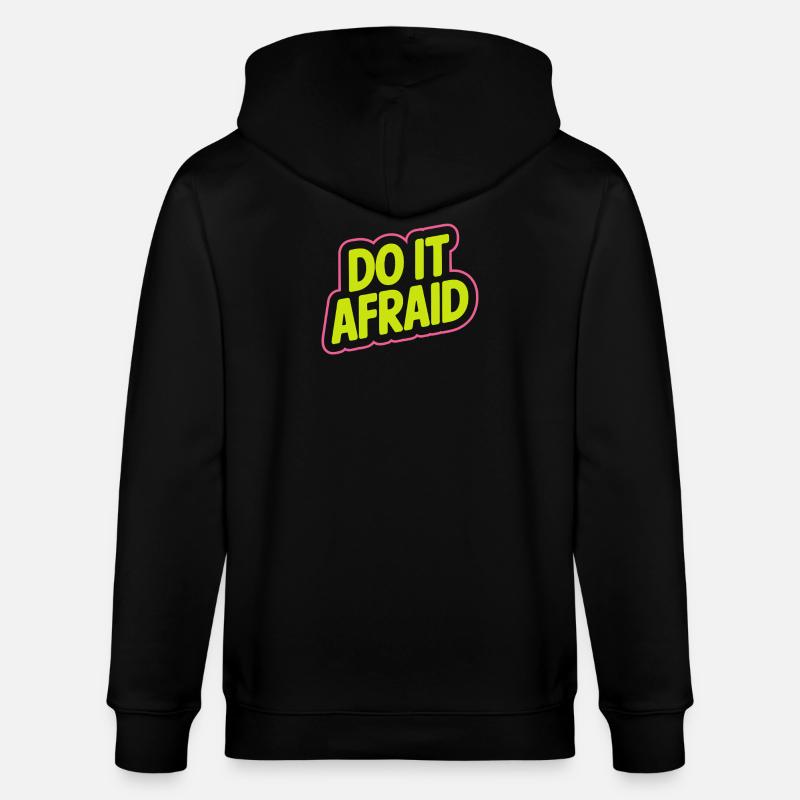 Do It Afraid Mut Weiterentwicklung Motivation - Stanley/Stella Unisex Bio-Kapuzenjacke CULTIVATOR  - Schwarz