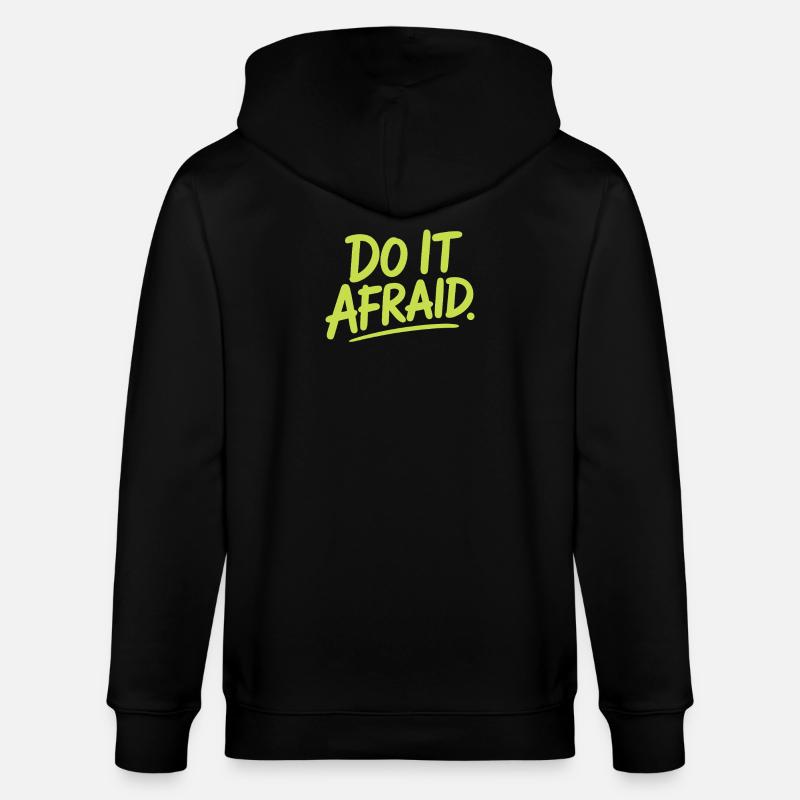 Do It Afraid Mut Weiterentwicklung Motivation - Stanley/Stella Unisex Bio-Kapuzenjacke CULTIVATOR  - Schwarz
