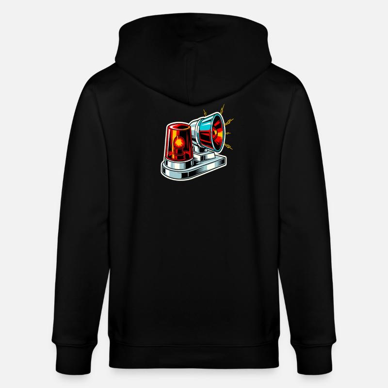 Fire Siren Warning Light - Stanley/Stella CULTIVATOR Unisex Organic Hooded Jacket - black