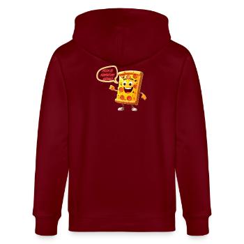 Pizza, Ich Liebe Pizza - Stanley/Stella Unisex Bio-Kapuzenjacke CULTIVATOR  - Burgunderrot - Hinten - Anna (173cm)