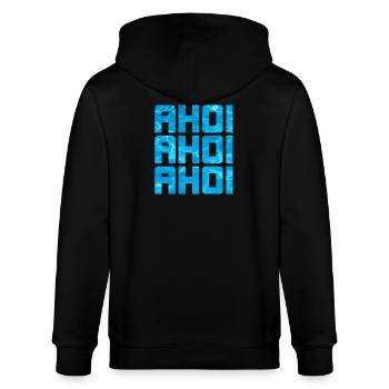 Ahoi Pool Meer Wasser maritim coole Sprüche Käptn - Stanley/Stella Unisex Bio-Kapuzenjacke CULTIVATOR  - Schwarz - Hinten - Anna (173cm)