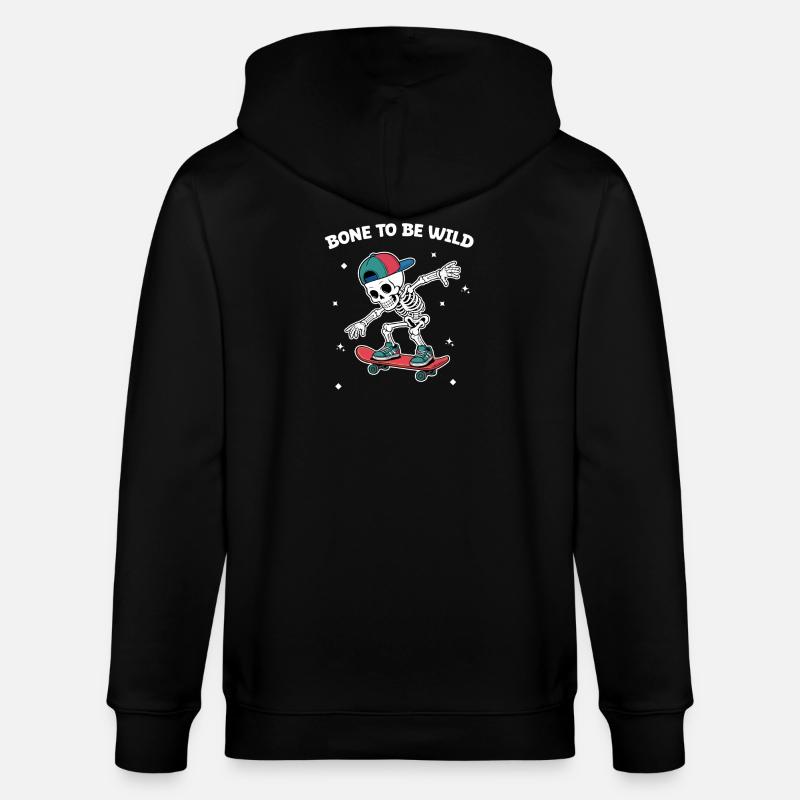 Skull Skeleton Skateboard Adventure - Veste à capuche bio CULTIVATOR Stanley/Stella Unisexe - noir