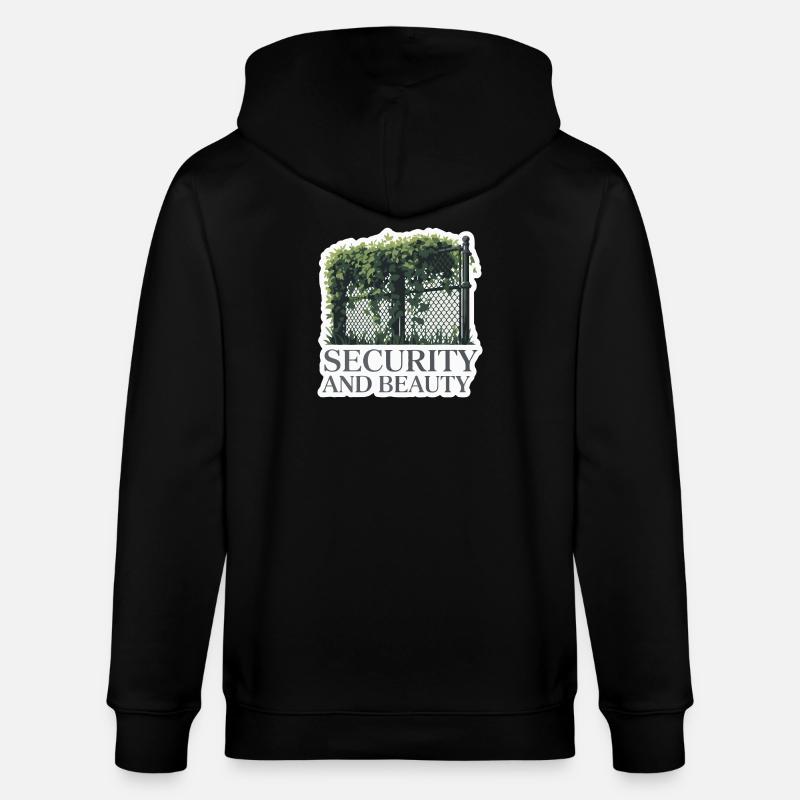 Bewachtes Gartenzaun-Design - Stanley/Stella Unisex Bio-Kapuzenjacke CULTIVATOR  - Schwarz