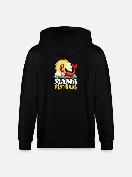 Mermaid Mermaids Mama Mermaid - Stanley/Stella CULTIVATOR Unisex Organic Hooded Jacket - black