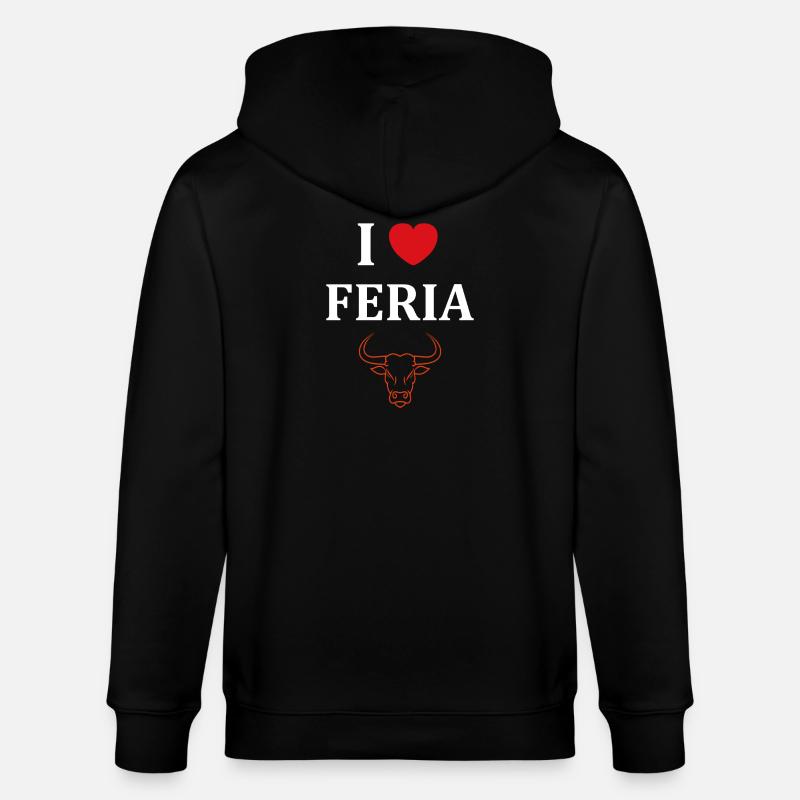 I love Feria Taureau - Veste à capuche bio CULTIVATOR Stanley/Stella Unisexe - noir