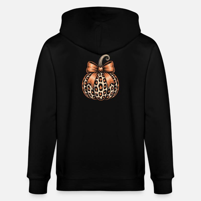Citrouille à imprimé léopard avec nœud - Veste à capuche bio CULTIVATOR Stanley/Stella Unisexe - noir