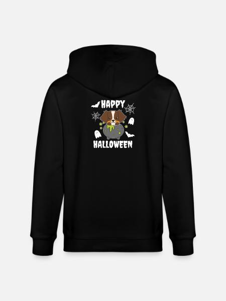 Australian Shepherd Happy Halloween Cauldron - Stanley/Stella CULTIVATOR  Unisex Organic Hooded Jacket - black