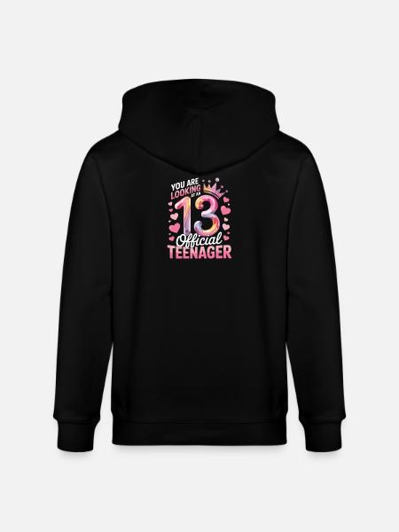 13th birthday teenager gift - Stanley/Stella CULTIVATOR  Unisex Organic Hooded Jacket - black