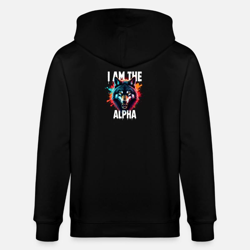 Je suis le loup alpha - Veste à capuche bio CULTIVATOR Stanley/Stella Unisexe - noir