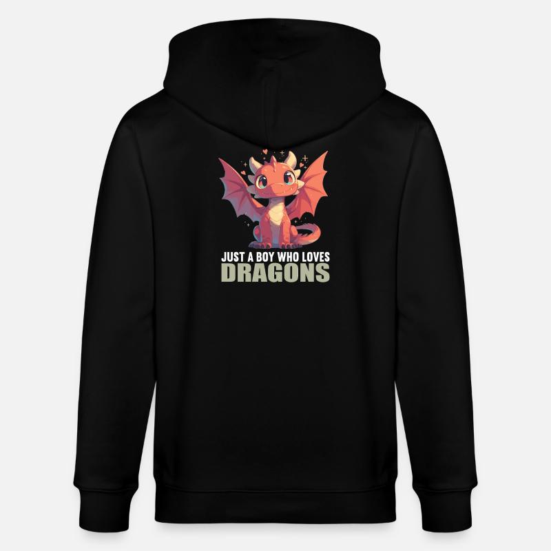 Drachen Drache - Stanley/Stella Unisex Bio-Kapuzenjacke CULTIVATOR  - Schwarz