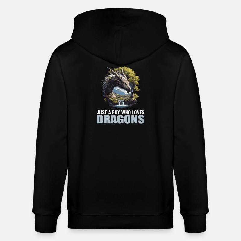 Drachen Drache - Stanley/Stella Unisex Bio-Kapuzenjacke CULTIVATOR - Schwarz
