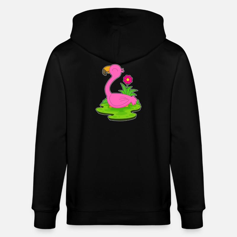 Flamingo Blume - Stanley/Stella Unisex Bio-Kapuzenjacke CULTIVATOR  - Schwarz