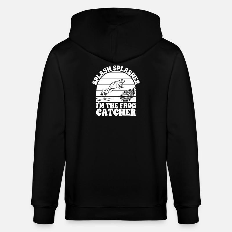 Frog Catcher Splash Splasher Frog - Stanley/Stella CULTIVATOR  Unisex Organic Hooded Jacket - black