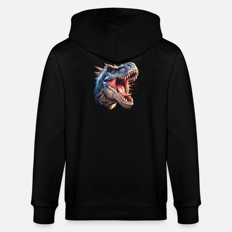 Dino Saurier Dinosaurier - Stanley/Stella Unisex Bio-Kapuzenjacke CULTIVATOR - Schwarz
