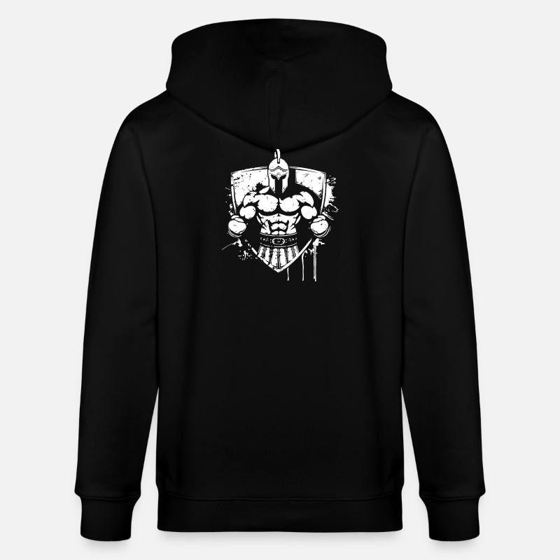 Fierce Gladiator Helmet - Stanley/Stella CULTIVATOR  Unisex Organic Hooded Jacket - black
