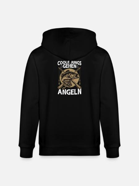 Cool Guys Walking Fishing Angler Fisherman - Stanley/Stella CULTIVATOR Unisex Organic Hooded Jacket - black