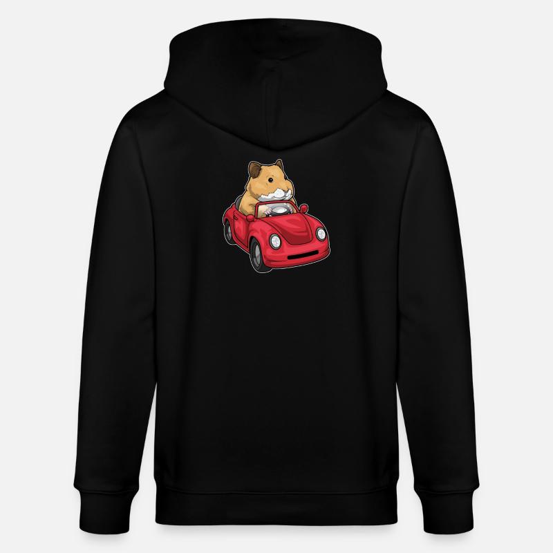 Hamster Auto - Stanley/Stella Unisex Bio-Kapuzenjacke CULTIVATOR  - Schwarz