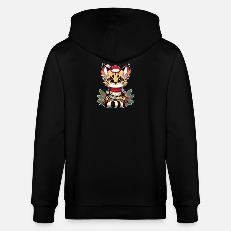 Fées de Noël Chat de Serval - Veste à capuche bio CULTIVATOR Stanley/Stella Unisexe - noir
