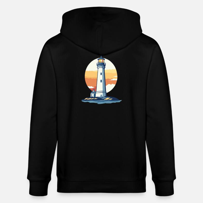 Phare au coucher du soleil - Veste à capuche bio CULTIVATOR Stanley/Stella Unisexe - noir