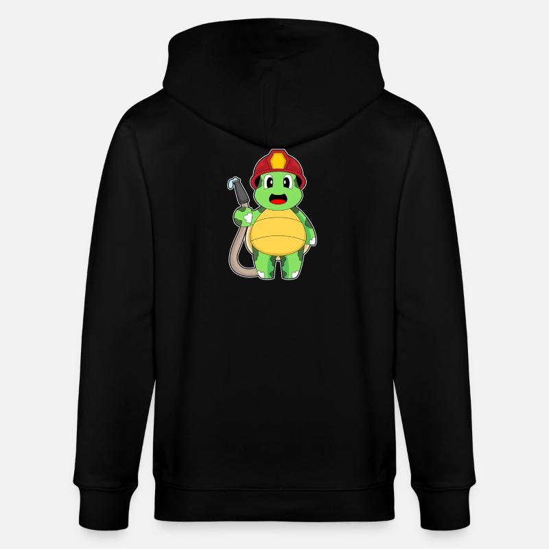 turtle fireman fire hose - Stanley/Stella CULTIVATOR  Unisex Organic Hooded Jacket - black