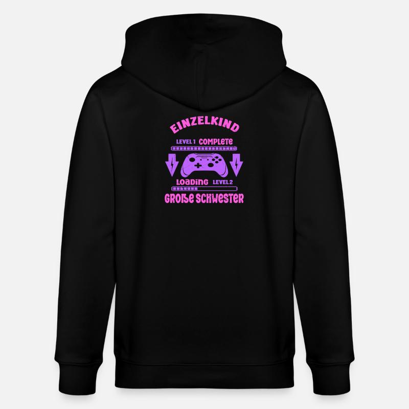 Einzelkind Complete - Loading Große Schwester 2026 - Stanley/Stella Unisex Bio-Kapuzenjacke CULTIVATOR  - Schwarz