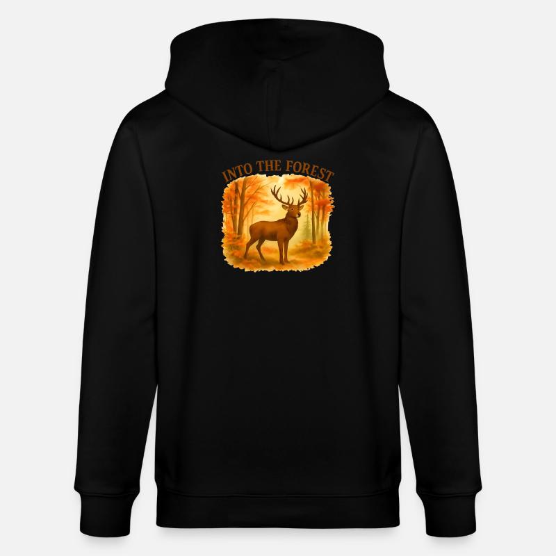 Dans la forêt – Cerf d'automne - Veste à capuche bio CULTIVATOR Stanley/Stella Unisexe - noir