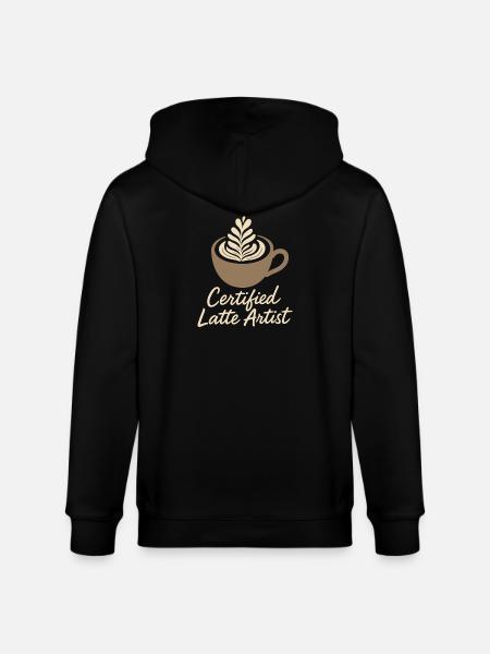Barista Espresso Crew Coffee Slinger Latte - Stanley/Stella CULTIVATOR  Unisex Organic Hooded Jacket - black