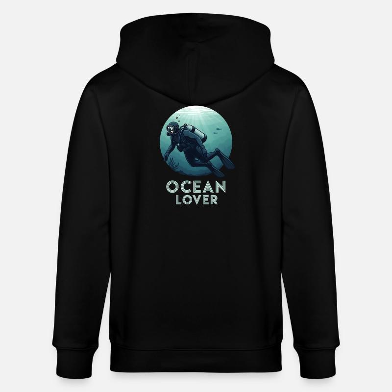 Ocean Lover Taucher - Stanley/Stella Unisex Bio-Kapuzenjacke CULTIVATOR  - Schwarz