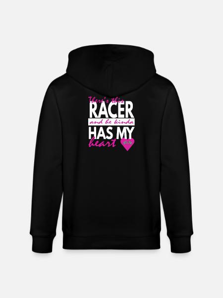 racer has my heart - Stanley/Stella CULTIVATOR Unisex Organic Hooded Jacket - black