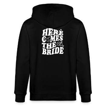 Here Comes the Bride – Hochzeit Statement - Stanley/Stella Unisex Bio-Kapuzenjacke CULTIVATOR  - Schwarz - Hinten - Anna (173cm)