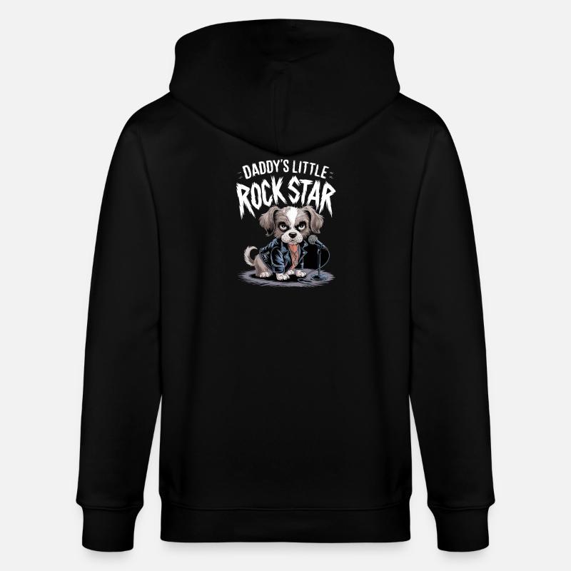 Hündischer mit Lederjacke - Stanley/Stella Unisex Bio-Kapuzenjacke CULTIVATOR  - Schwarz