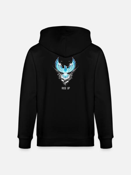 Rise Up Phoenix Glowing Fantasy Motif - Stanley/Stella CULTIVATOR Unisex Organic Hooded Jacket - black