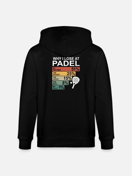 Fun Padel | Why I Lose At Padel - Stanley/Stella CULTIVATOR  Unisex Organic Hooded Jacket - black