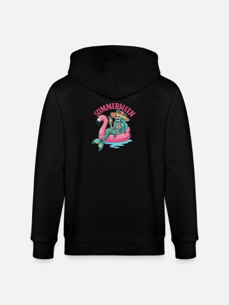 Summerween Mermaid Skeleton Spooky Costume - Stanley/Stella CULTIVATOR Unisex Organic Hooded Jacket - black