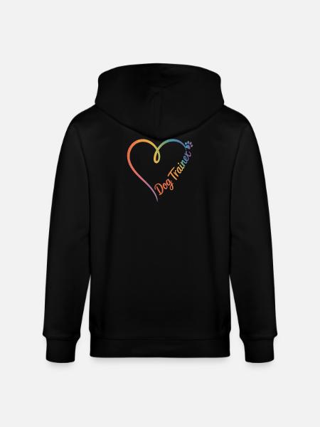 Dog Trainer Heart - Stanley/Stella CULTIVATOR Unisex Organic Hooded Jacket - black