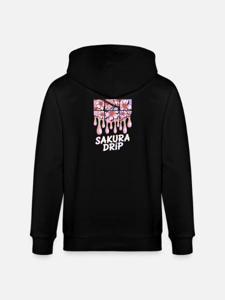 Sakura Pop Culture Japanese Aesthetic - Stanley/Stella CULTIVATOR  Unisex Organic Hooded Jacket - black