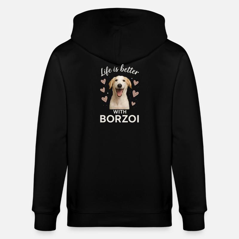 Barzoï - Veste à capuche bio CULTIVATOR Stanley/Stella Unisexe - noir