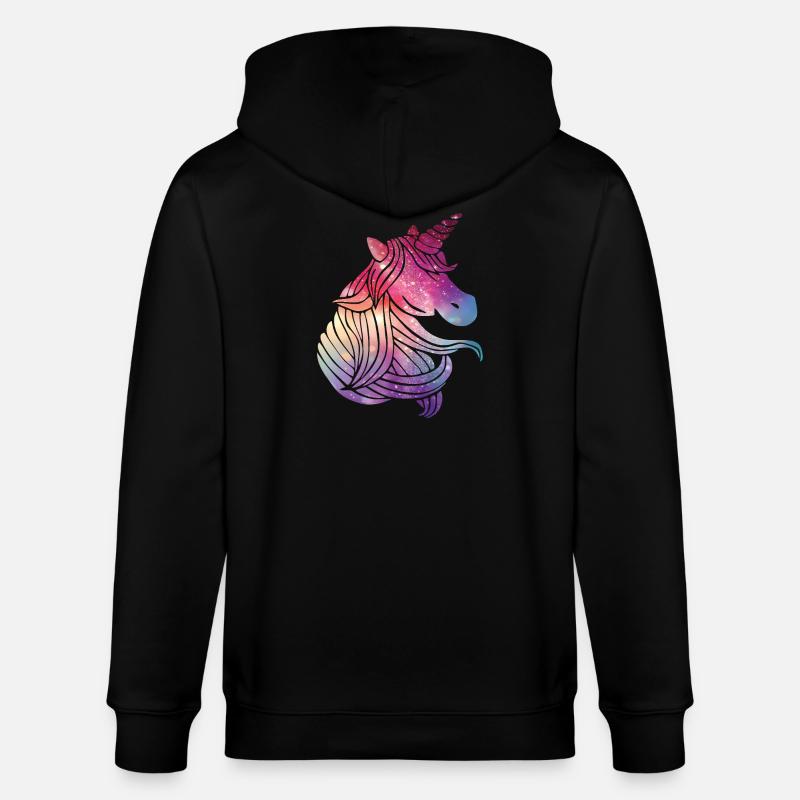 Einhorn Glitzer - Stanley/Stella Unisex Bio-Kapuzenjacke CULTIVATOR  - Schwarz