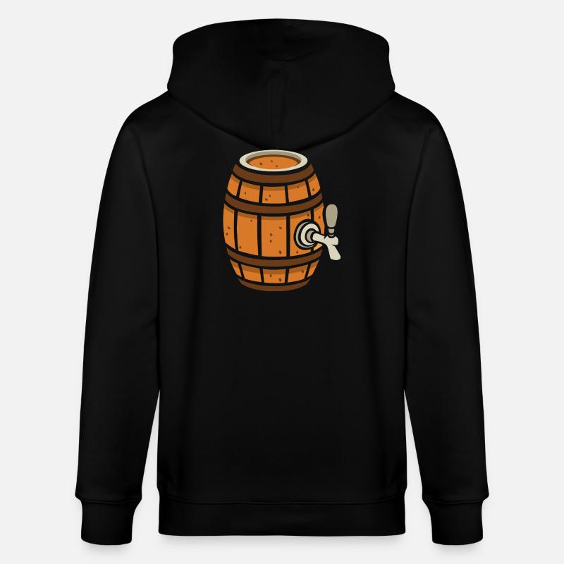 baril de bière rustique dessin animé - Veste à capuche bio CULTIVATOR Stanley/Stella Unisexe - noir