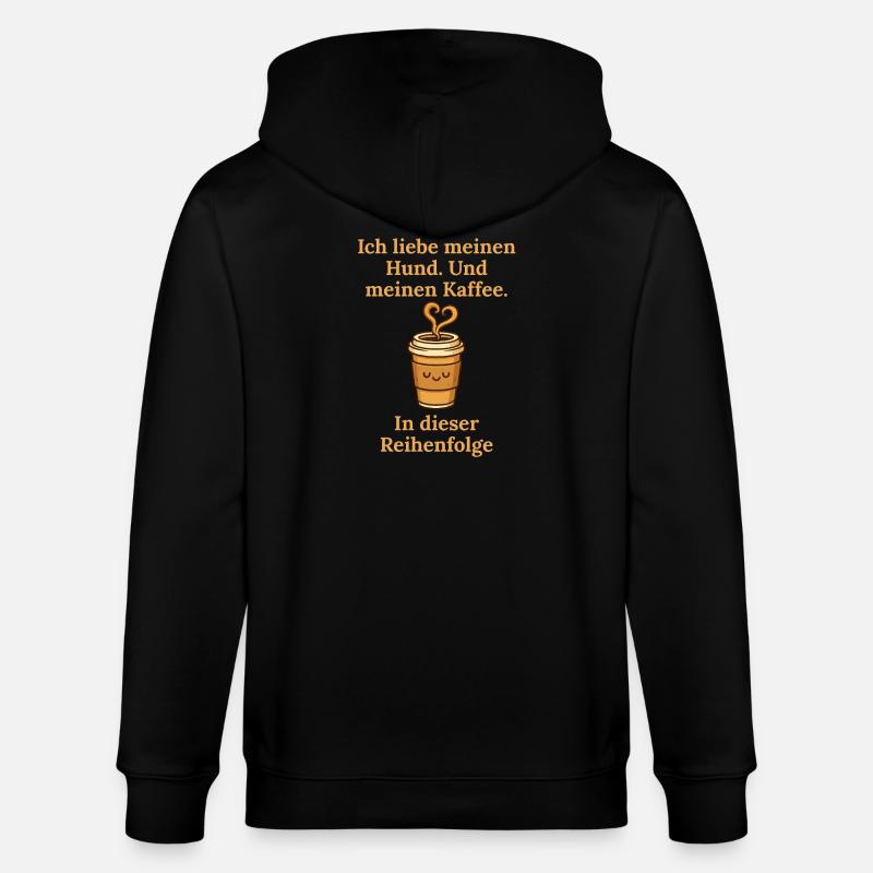 Chien Amour Commander Café Design Mug - Veste à capuche bio CULTIVATOR Stanley/Stella Unisexe - noir
