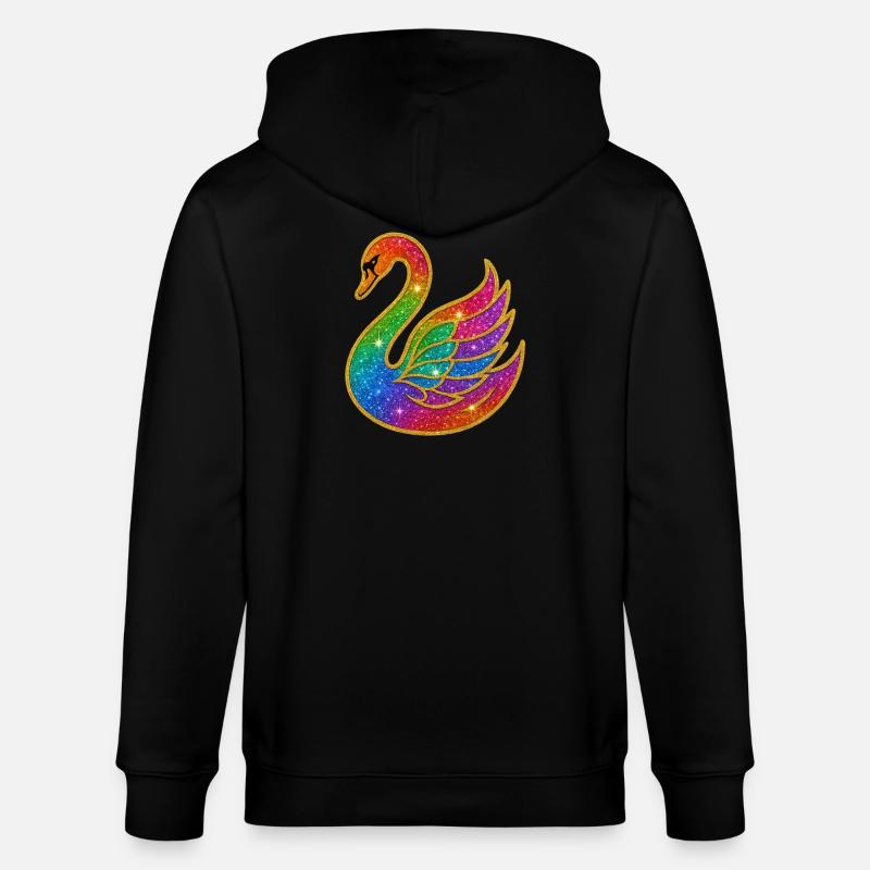 Regenbogen Glitzer Schwan Mutter - Stanley/Stella Unisex Bio-Kapuzenjacke CULTIVATOR  - Schwarz