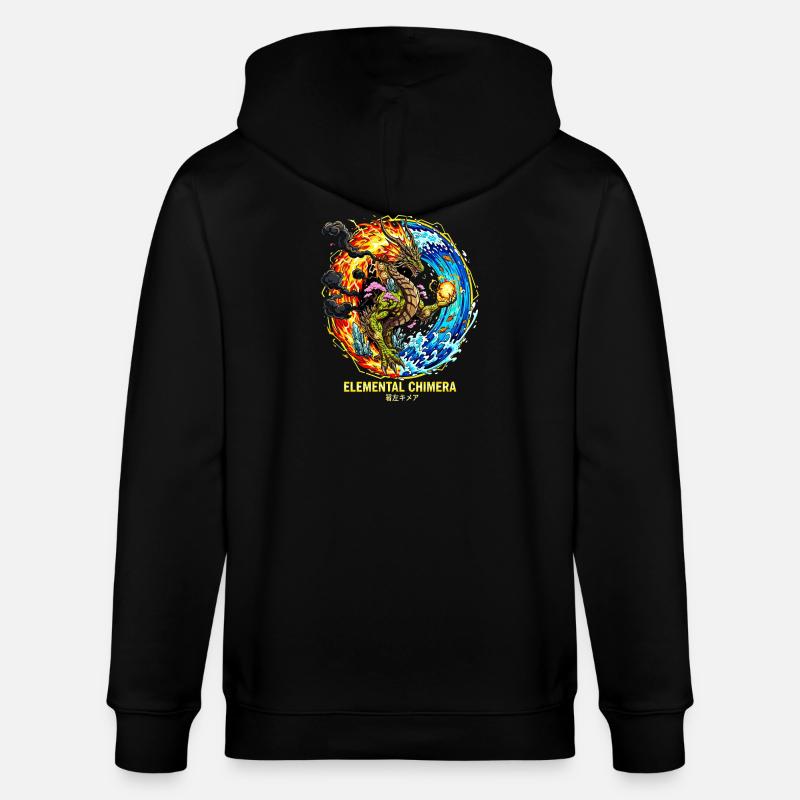 Elemental Chimera | Drache der 3 Elemente - Stanley/Stella Unisex Bio-Kapuzenjacke CULTIVATOR  - Schwarz
