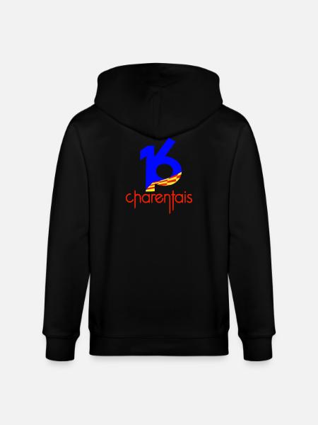 16 Charentais Blue Red - Stanley/Stella CULTIVATOR Unisex Organic Hooded Jacket - black