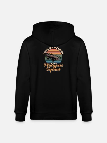 Funny aesthetic Kawaii Platypus - Stanley/Stella CULTIVATOR Unisex Organic Hooded Jacket - black