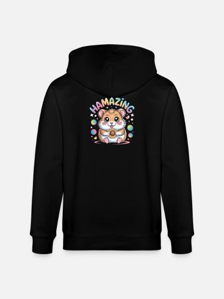 Hamazing Kawaii Hamster Seed Hearts - Stanley/Stella CULTIVATOR Unisex Organic Hooded Jacket - black